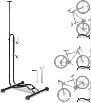 Obrázok produktu pre Stojan na bicykle, samostatný, vhodný pre horské a cestné bicykle s priemrom kolies až 27,5 palca