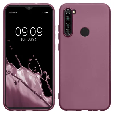 Produktbild von kwmobile Handyhülle für Xiaomi Redmi Note 8 (2019 / 2021) Hülle - Silikon Case metallisch schimmernd - Schutzhülle Cover - Metallic Lavendel