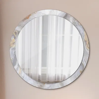 Produktbild von Ø100cm Modern Spiegel - Wandspiegel Wandmontage- Schlafzimmer - abstrakt Marmor