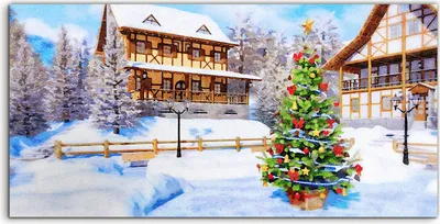 Produktbild von Coloray Acrylbild 100x50  Wandbild Acrylbilder Winterlandschaft in Aquarellfarbe