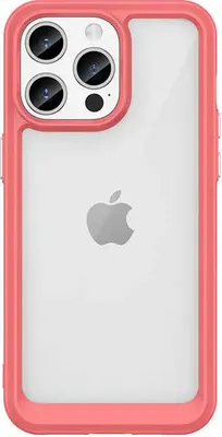 Zdjęcie produktu dla Wzmocnione etui z elastyczną ramką do iPhone 15 Pro Max Outer Space - czerwone