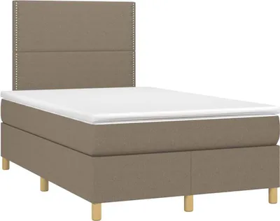 Productafbeelding van vidaXL Boxspringbed met matras, taupekleurig, 120x190 cm, met stoffen bekleding