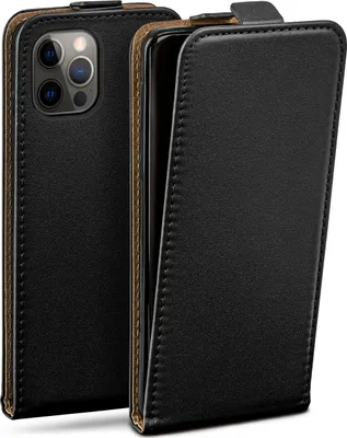 Produktbild von moex® Flip Case kompatibel mit Apple iPhone 12 Pro Max - Hülle mit 360 Grad Schutz, Schwarz