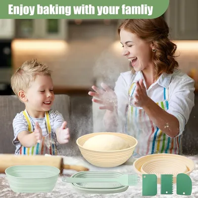 Produktbild von Siliconen Gärkorb - Brot Gären - Set von 2 - 26 cm und 23,5 cm