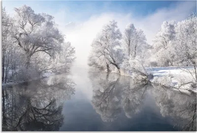Produktbild von ARTland Wandbild Alu für Innen & Outdoor Winter in Oberbayern Größe: 60x40 cm