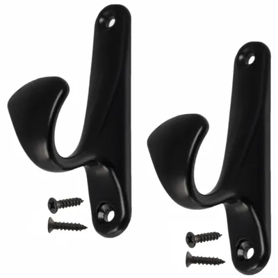 2er-Set Wandhaken 90x25x47 mm, Metall, Schwarz