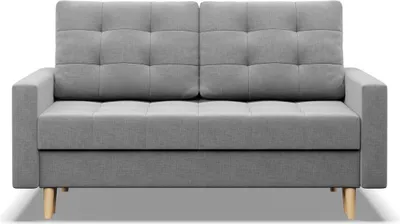 Produktbild von Sofa mit Schlaffunktion ELMA, 2-Sitzer Couch, Wendekissen, Bettkasten, Grau