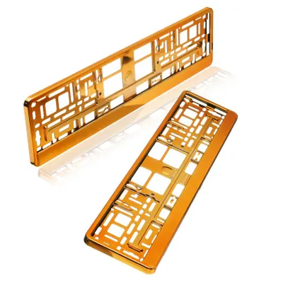 Produktbild von baytronic Kennzeichenhalter orange chrom 2er Set