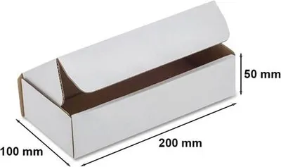 Zdjęcie produktu dla Karton Wykrojnikowy Pudełko Kartonowe Kartonik 200x100x50mm F426 Biały