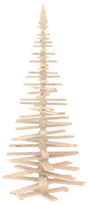 Image de vidaXL Arbre de Noël en bois KOTKA, 240 cm, en bois de pin massif, aspect naturel