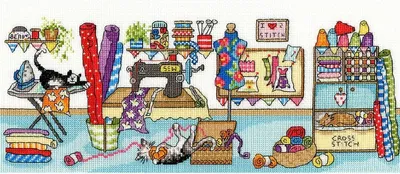 Produktbild von Bothy Threads Kreuzstich-Set "Nähspaß", 37x15cm, XJR38, Zählmuster