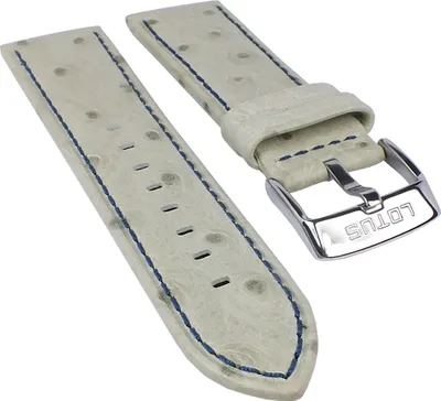 Produktbild von Lotus L15420/1 | Uhrenarmband Leder mit Straussprägung grau 24mm