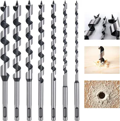 Produktbild von Spiralbohrer, 7-teilig, SDS-Plus Holzbohrer, Set Kohlenstoffstahl, Spiralbohrer, Lochschneider, Werkzeug mit Durchmesser 6 mm/8 mm/10 mm/12 mm/14 mm/16 mm/18 mm