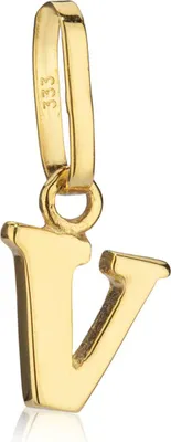 Produktbild von Kettenanhänger kleiner Buchstabe V 333 Gelb Gold 5x5mm Kinder Alphabet Amulett