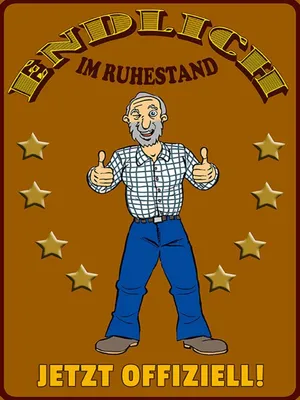 Produktbild von vianmo Holzschild 40x30 cm Rentner Endlich im Ruhestand