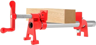 Immagine prodotto di Set di morsetti per tubi Holzleim - Morsetti per tubi da 1,9 cm - Confezione da 4 pezzi in ghisa pesante - Sistema di serraggio rapido - Ideali per lavori in legno - Colore: rosso