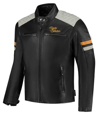 Produktbild von Rusty Stitches Jari V2 Motorrad Lederjacke, schwarz/grau, M