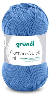 Produktbild von Gründl Baumwolle quick uni,50g.100%Baumwolle,mercerisiert,Häkel- u. Strickgarn,50g / 125 m,NS 3-4 163 ozean