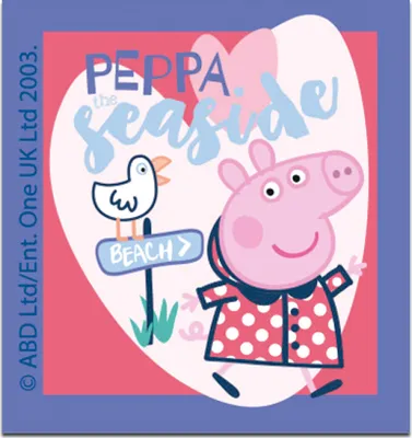Obrázok produktu pre Peppa Wutz © Seaside - nášivka, nažehľovacia, nažehľovací obrázok, nášivka, na nažehlenie, veľkosť: 6,6 x 6,6 cm
