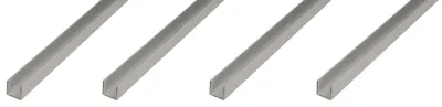 Zdjęcie produktu dla Alberts 4 x profil U, aluminium, 20 x 18 x 20 x 1,3 mm, długość 1 m, anodowane na srebrno