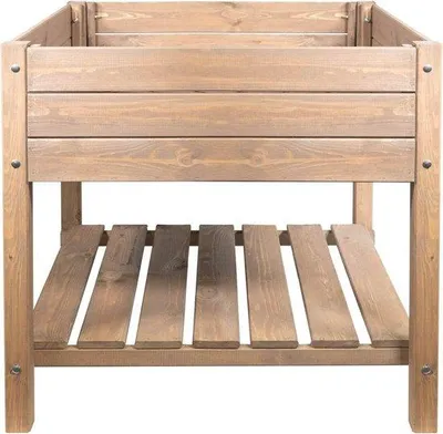 Image de Jardinière en bois haut de gamme XL pour le jardin, la terrasse et le balcon - 79 x 79 x 78 cm