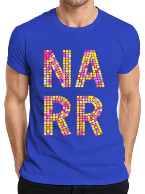 Productafbeelding van NARR Carnaval, Fasching, kostuum, kleurrijk, confetti, grappig, vastenavond, heren T-shirt, blauw, maat L