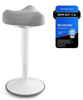 Produktbild von SONGMICS Stehhocker, um 360° neigbar, höhenverstellbar 58-83 cm – Grau
