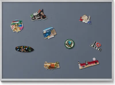 Produktbild von Magnetische Tafel 100x70 cm – Silberner Rahmen – Kühlgrau – Magnetwand, Memoboard – Kinderzimmer, Büro