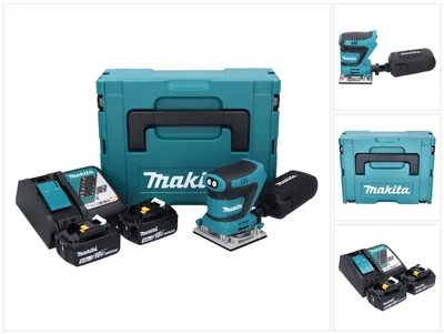 Zdjęcie produktu dla Szlifierka oscylacyjna akumulatorowa Makita DBO 482 RTJ 18 V 112 x 102 mm + 2x akumulator 5,0 Ah + ładowarka + Makpac