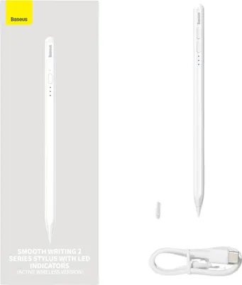 Image de Baseus Smooth Writing 2 Stylet capacitif / Stylet avec indicateur de batterie (blanc)