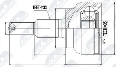 Produktbild von NTY Gelenksatz Antriebswelle Vorne Rechts Vorne Links für DODGE RAM 1500 Pick-up (D1, DC, DH, DM, DR) NPZ-CH-019