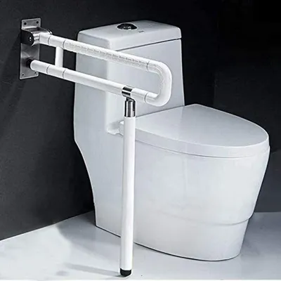Produktbild von Stützklappgriff klappbare WC Aufstehhilfe Toilettenhalter Stützgriff Haltegriff Wandstützgriff Sicherheitsgriff (75CM, Weiß)