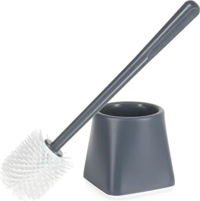 Produktbild von com-four® WC-Bürste mit Halter - Toiletten-Bürste mit hygienischen Silikon-Borsten und Ständer - Kunststoff Klo-Reinigungsbürste für Bad und Gäste-WC [Auswahl variiert]