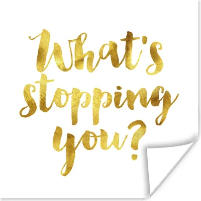 Produktbild von MuchoWow® Poster Zitate - 'Was hält dich auf? - Sprichwörter 75x75 cm - Wand Dekoration