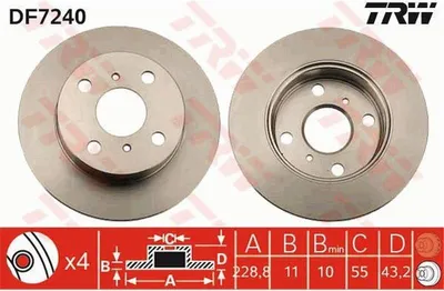Produktbild von TRW Bremsscheiben (2 Stück) Vorderachse DF7240