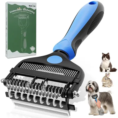 Produktbild von 3-in-1 Unterfellbürste für Hunde & Katzen, Langhaar, Entfernt Unterwolle & Verfilzungen
