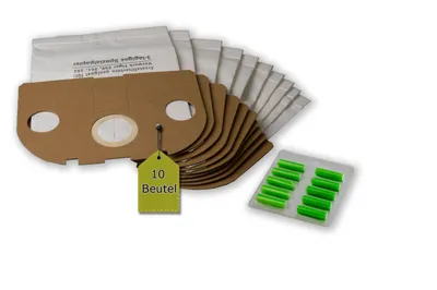 Productafbeelding van Filtersysteem compatibel met Vorwerk Tiger, Kobold VT 250, 251, 252: 10 stofzuigzakken, vergelijkbaar met FP250, FP 251, + 10 geursticks