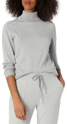 Productafbeelding van A. Essentials dames, lichtgewicht, klassieke pasvorm, lange mouwen, trui, lichtgrijs gemêleerd, maat S