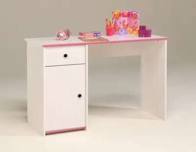 Image de Bureau Smoozy 121 cm - blanc/rose ou bleu