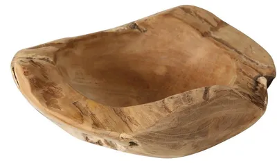 Produktbild von FeineHeimat Dekoschale aus Teak Holz natur ca. 25 cm Durchmesser handgefertigt