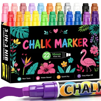 Acryl Marker Jumbo-Filzstift, 22 Farben, wasserfest, für DIY