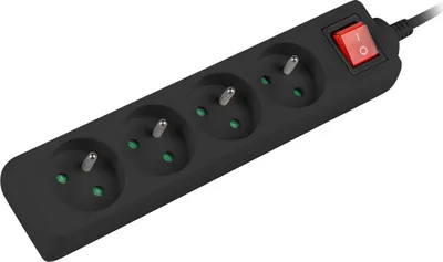 Image de Lanberg PS1-04E-0150-BK rallonge électrique 1,5 m 4 prise(s) CA Intérieur Noir