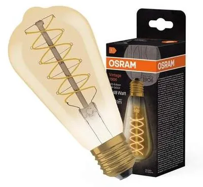 Obrázok produktu pre OSRAM Vintage 1906 LED CLASSIC SLIM Žiarovka 7W 822 Gold E27 600lm 2200K teplá biela ako 48W stmievateľná 4099854091049