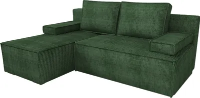 Produktbild von BroMARKT Ecksofa mit Schlaffunktion Caspar Grün Cord Links