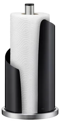 Keukenrolhalter, Edelstahl, schwarz, Ø 15 cm, Höhe 33 cm