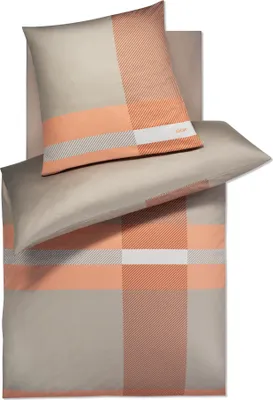 Produktbild von JOOP! Mako Satin Bettwäsche Modern 4104-8 Streifen sand orange 135x200