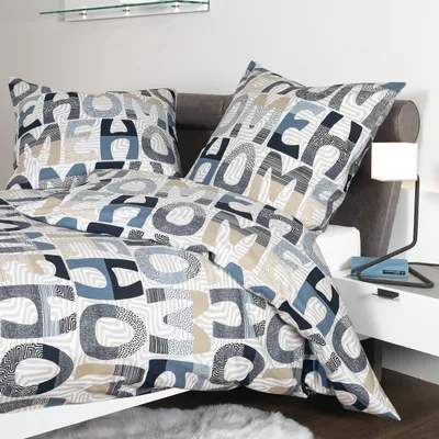 Produktbild von Bettwäsche Janine Mako Satin Palermo 31131-02 Home sand blau 135x200