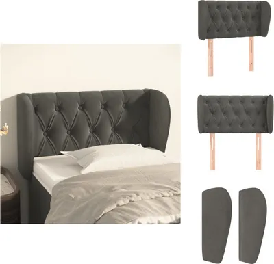 Produktbild von vidaXL Kopfteil mit Ohren Dunkelgrau 83x23x78/88 cm Samt -  Kopf- & Fußenden