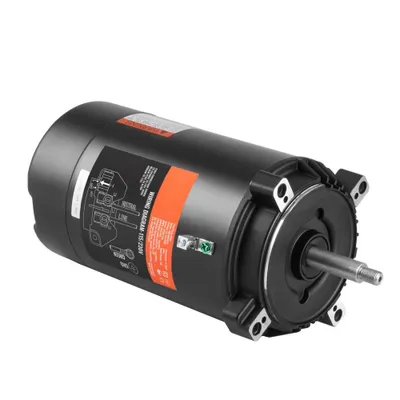 Image de moteur de pompe de piscine 0,75 CV - châssis 56J - 115V(8 Ampère)/230V(4 Ampère) - 3450 tr/min - 60Hz - 1,5 facteur de service - condensateur 80μF/250V - rotation CCW - moteur de rechange à bride ronde