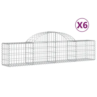 Image de vidaXL Gabions avec arc surélevé 6 pcs. 200x30x40/60 cm Fer galvanisé
